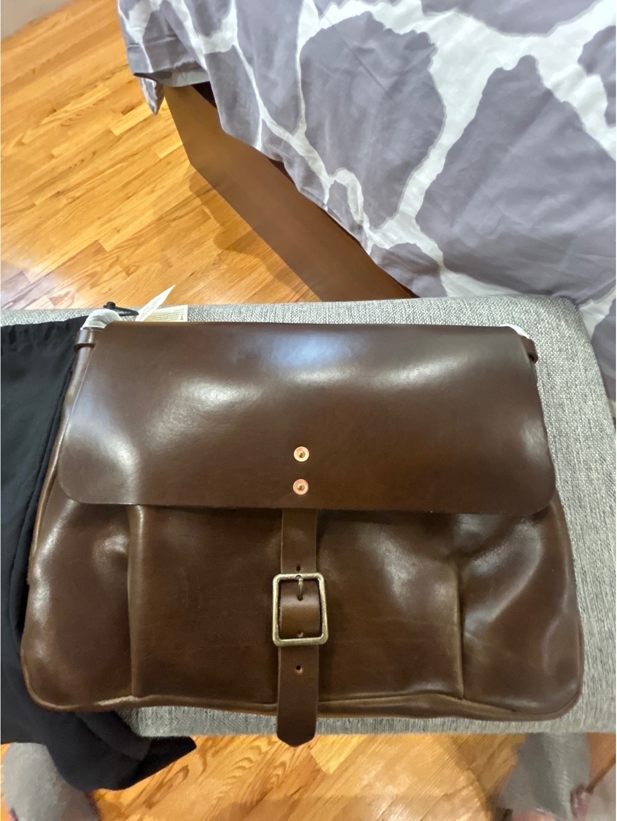 Satchel & Page Brown Leather Briefcase Document Case — image 2 of 7
